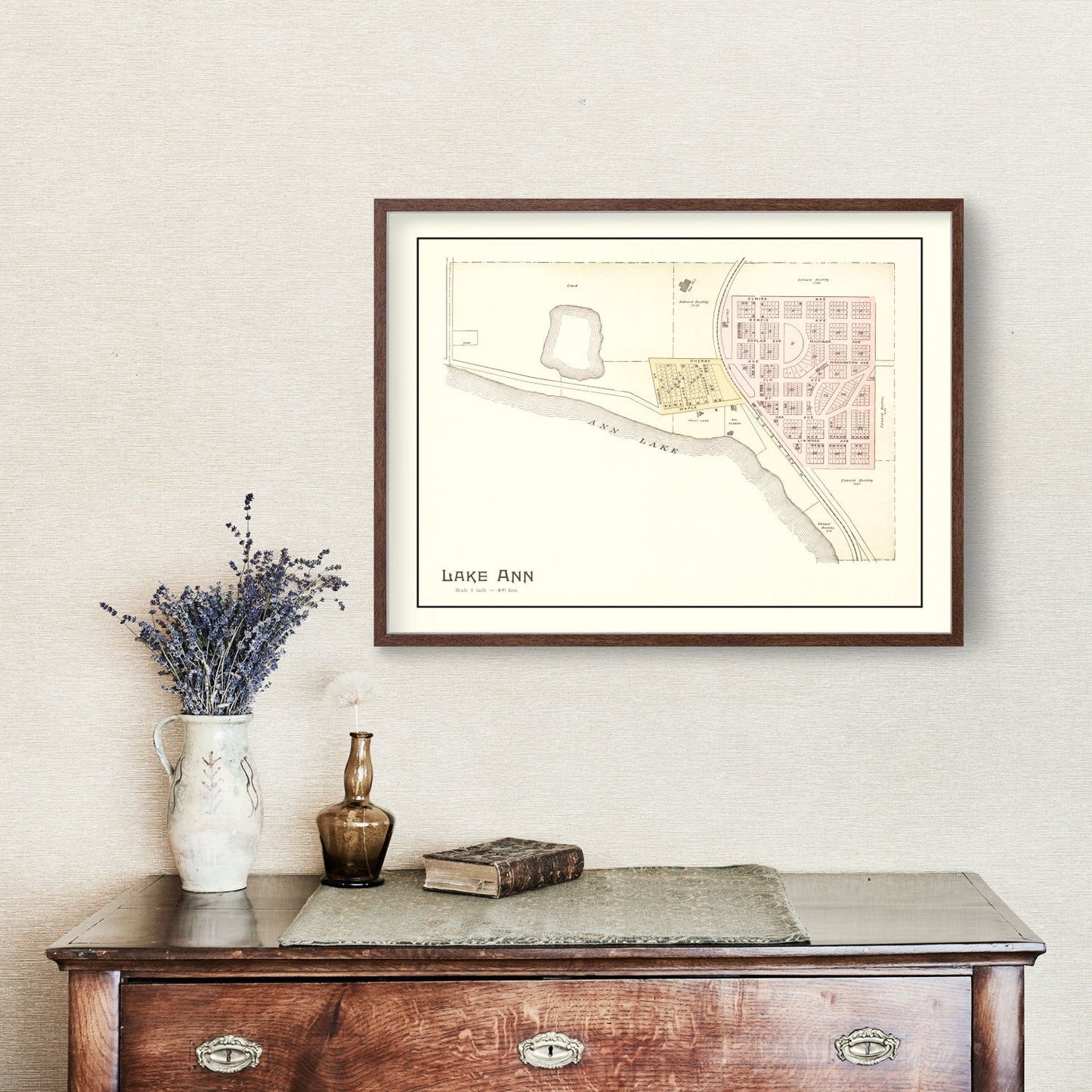 Vintage Map of Lake Ann, Michigan, 1901