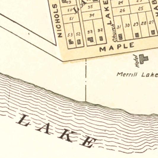 Vintage Map of Lake Ann, Michigan, 1901