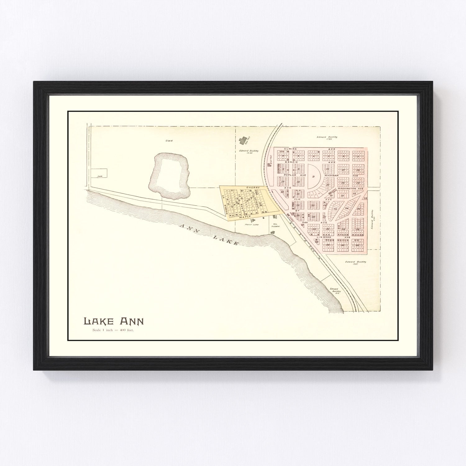 vintage map of Lake Ann, Michigan, 1901