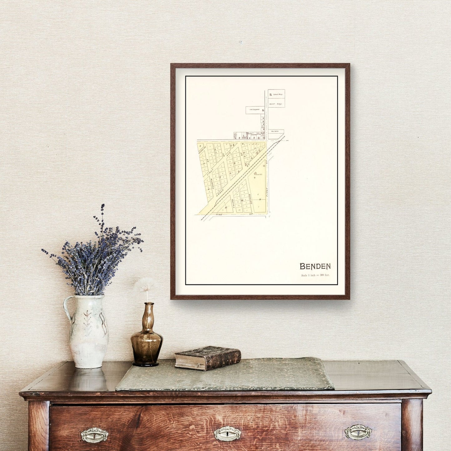 Vintage Map of Benden, Michigan, 1901