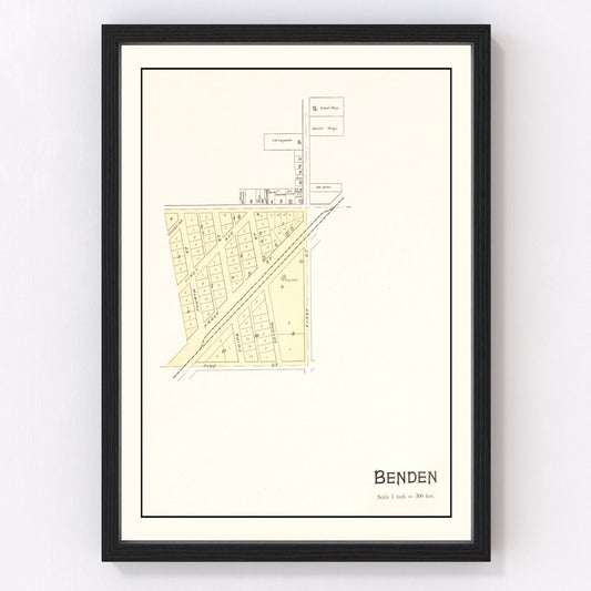 Vintage map of Benden, Michigan, 1901