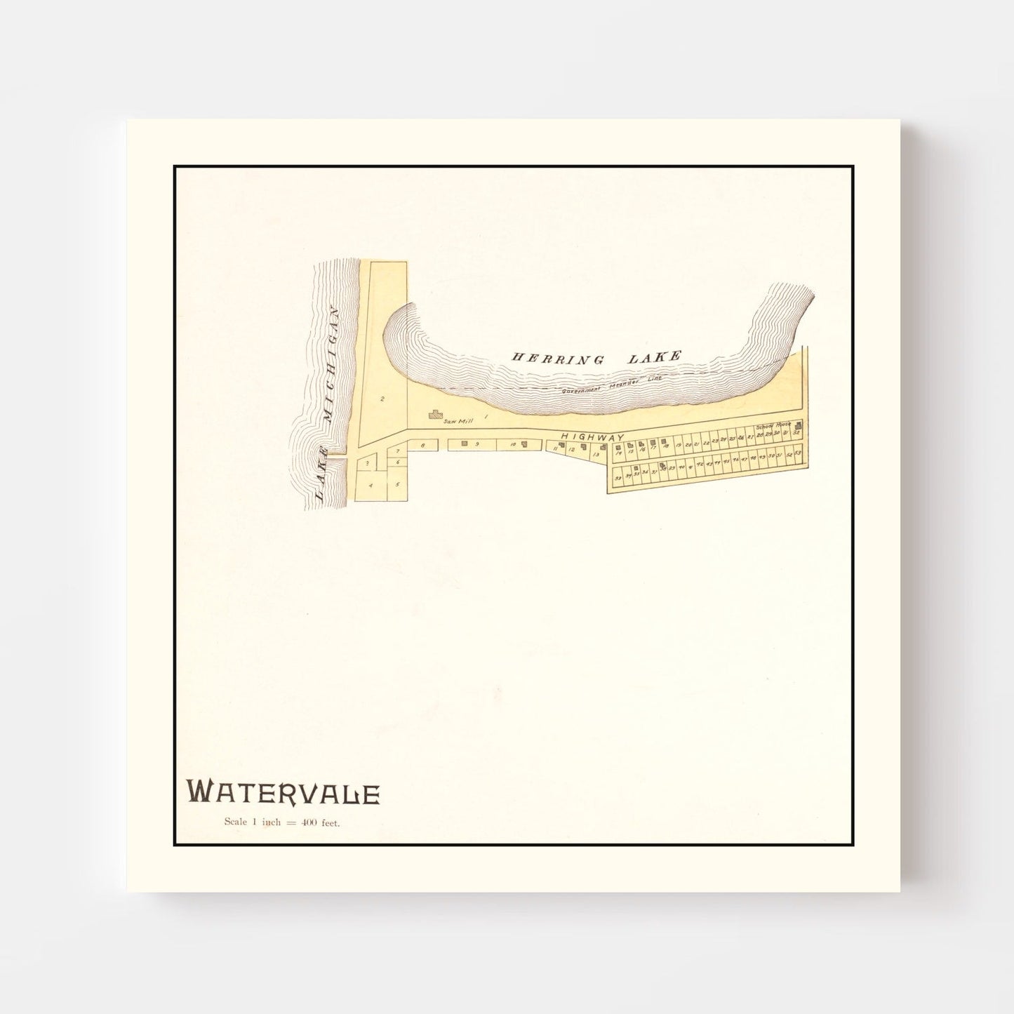 Vintage Map of Watervale, Michigan, 1901