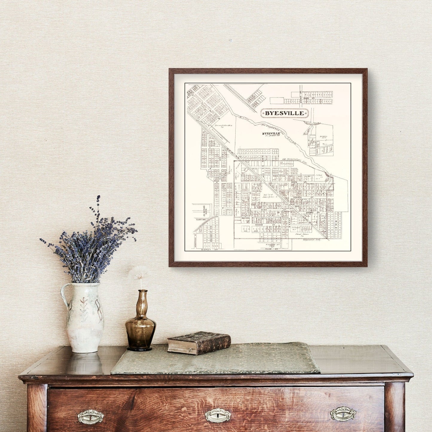 Vintage Map of Byesville, Ohio, 1902 Wall Art