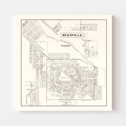 Vintage Map of Byesville, Ohio, 1902 Wall Art
