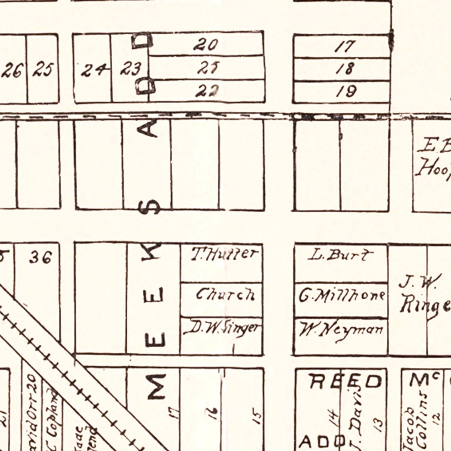 Vintage Map of Byesville, Ohio, 1902 Wall Art