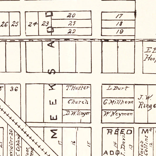 Vintage Map of Byesville, Ohio, 1902 Wall Art
