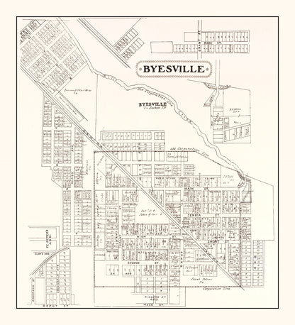 Vintage Map of Byesville, Ohio, 1902 Wall Art
