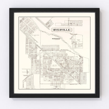 Vintage map of Byesville, Ohio, 1902, digitally restored