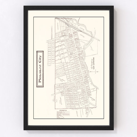Vintage map of Pleasant, Ohio, 1902