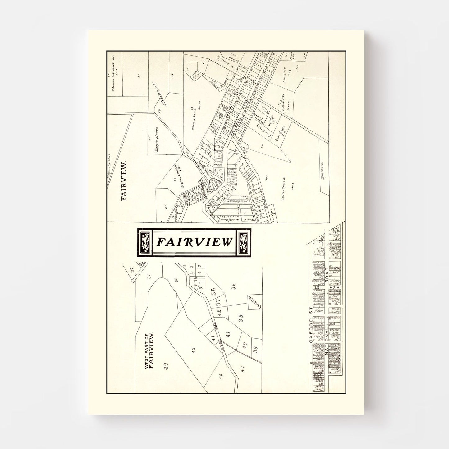 Vintage Map of Fairview, Ohio, 1902