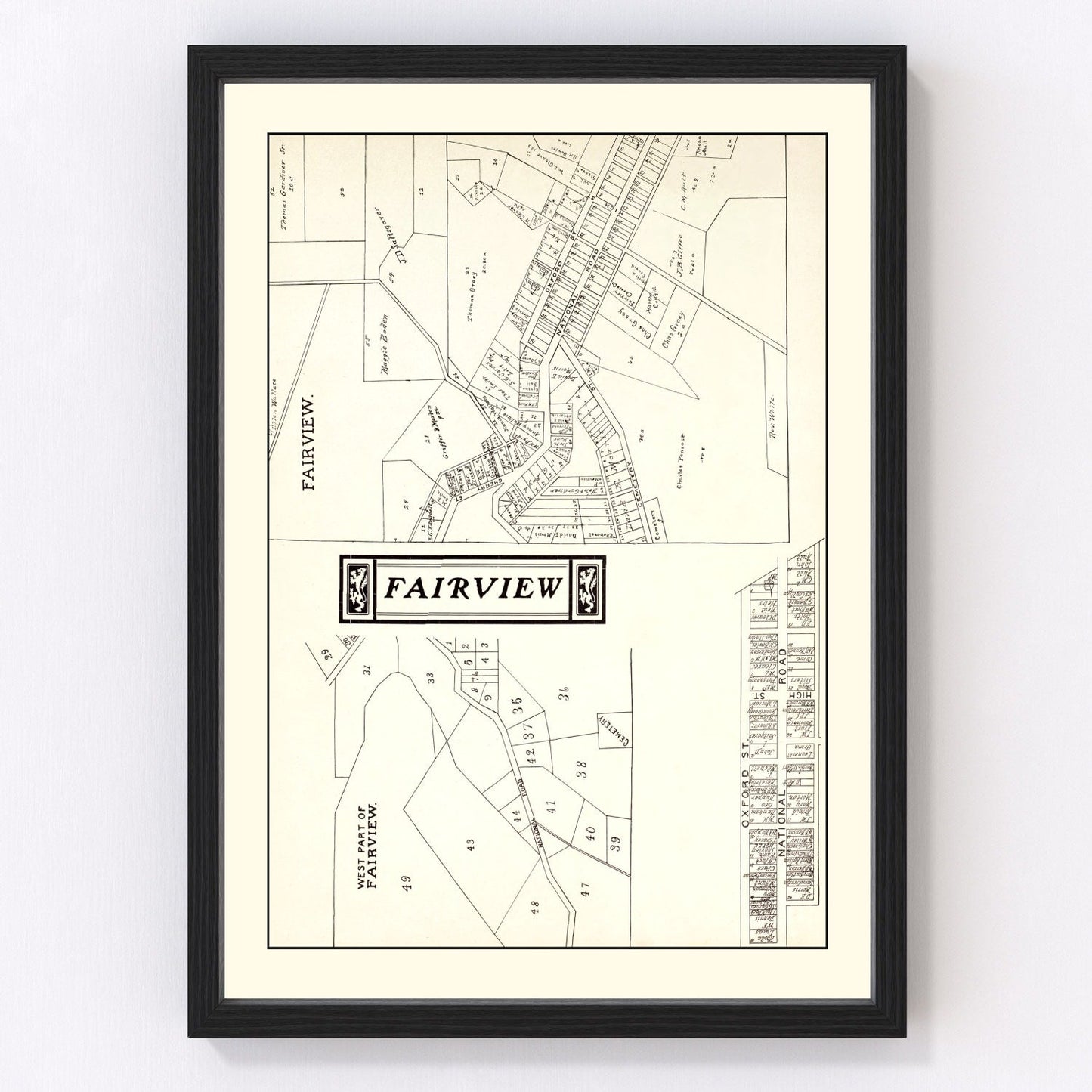 vintage map of Fairview, Ohio, 1902
