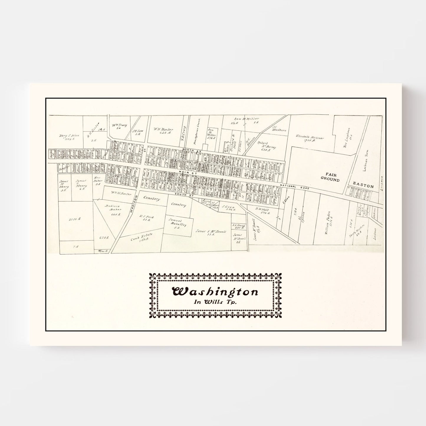 Vintage Map of Washington, Ohio, 1902
