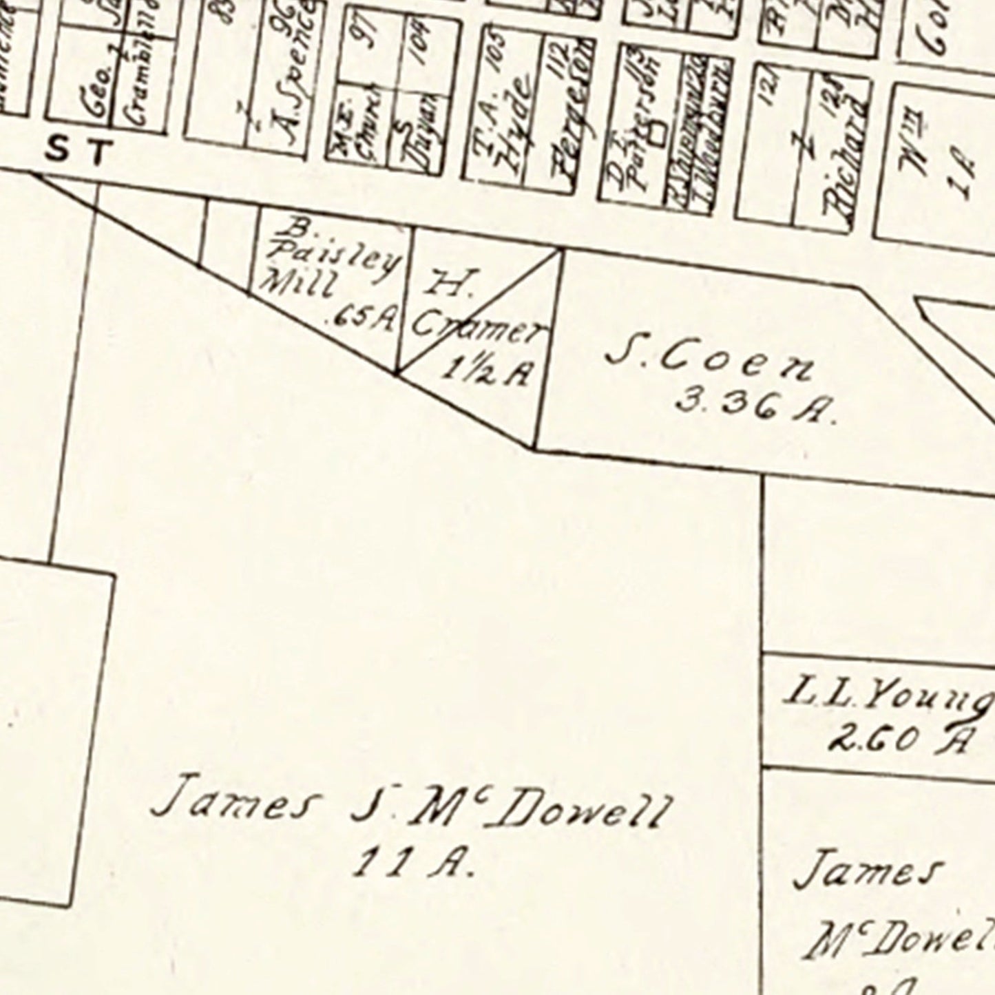 Vintage Map of Washington, Ohio, 1902