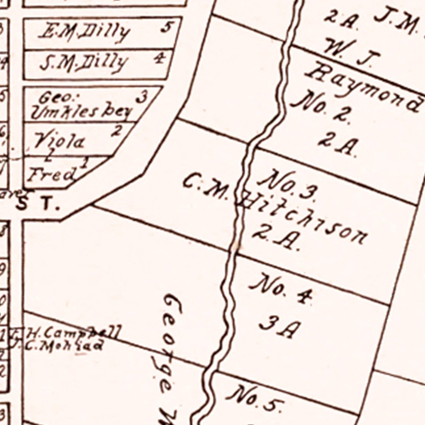 Vintage Map of Senecaville, Ohio, 1902