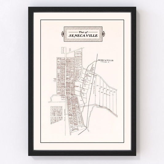 vintage map of Senecaville, Ohio, 1902