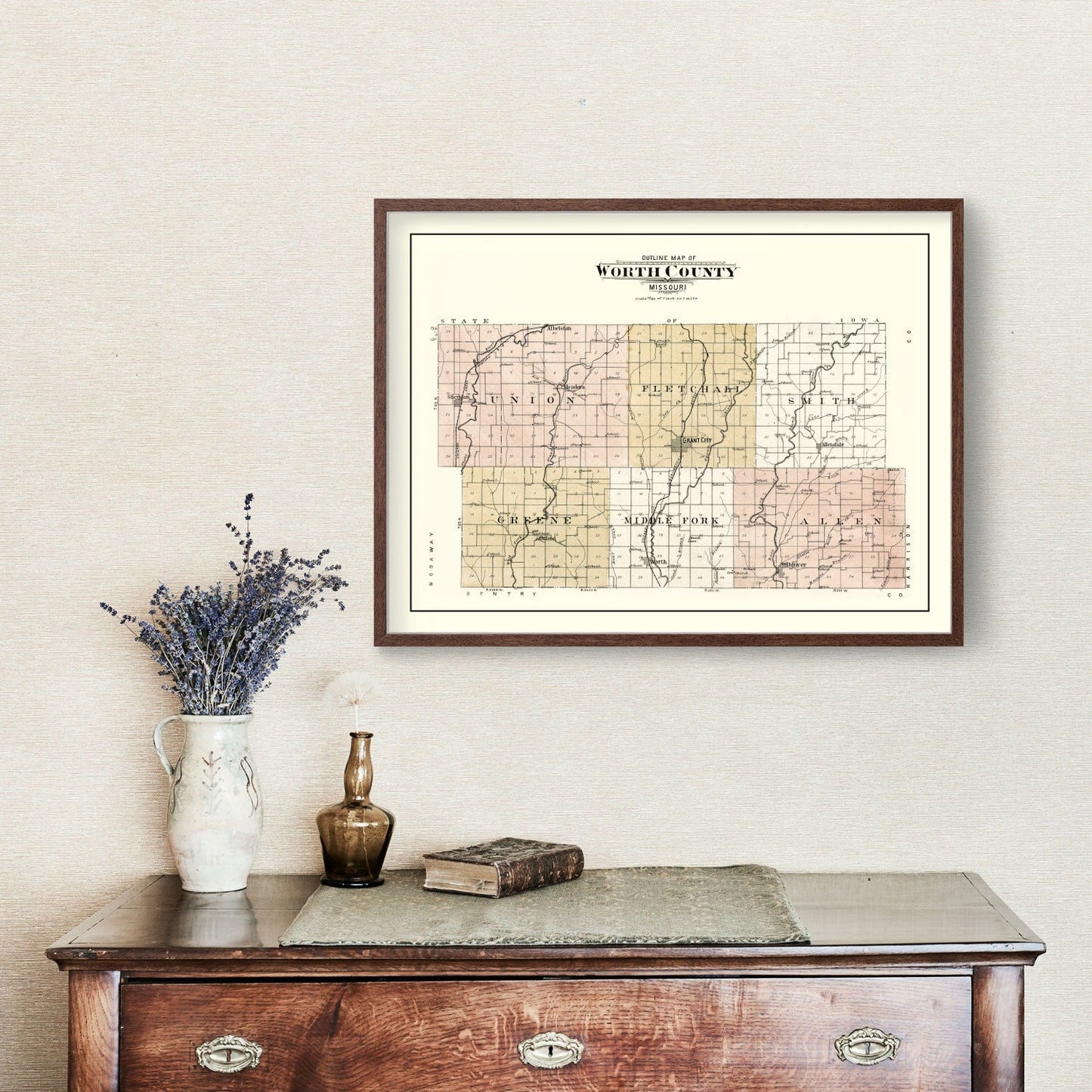 Vintage Map of Worth County, Missouri, 1902