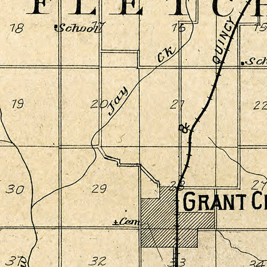 Vintage Map of Worth County, Missouri, 1902