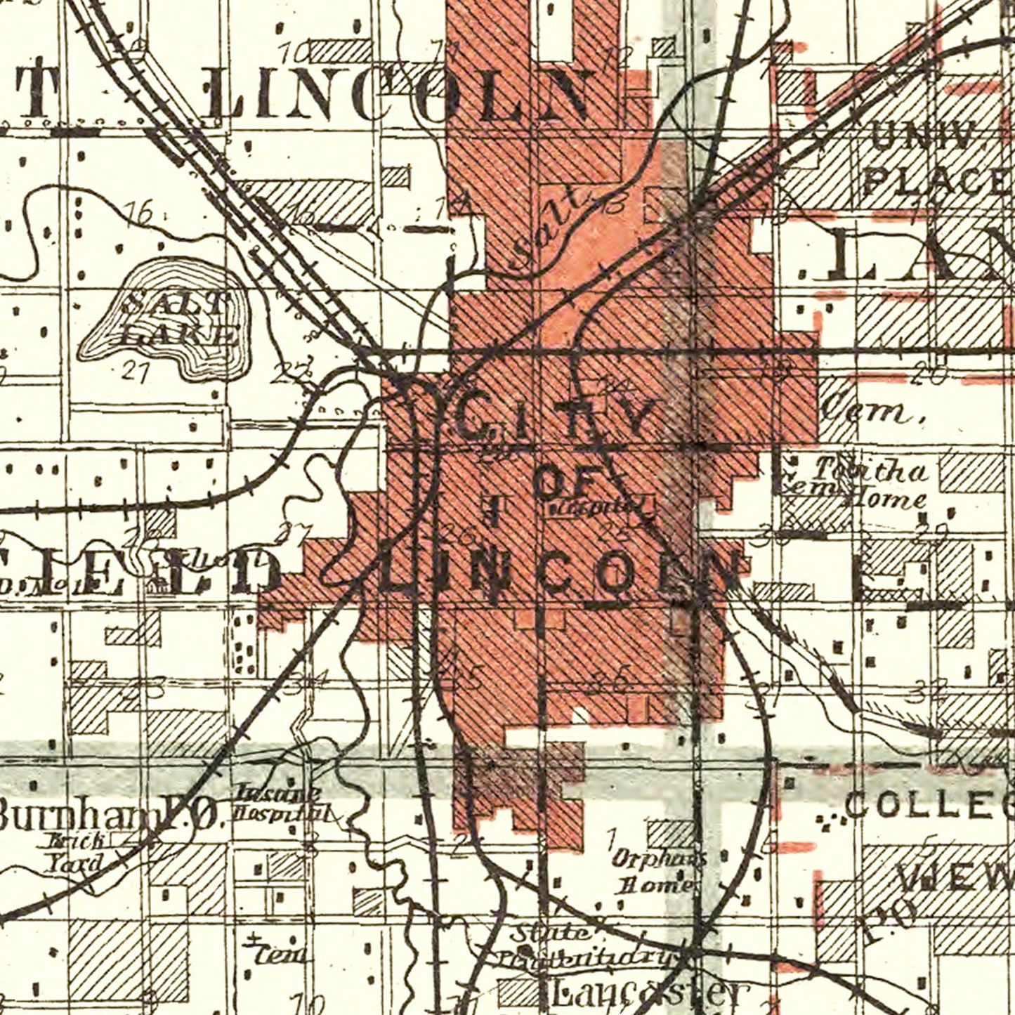Vintage Map of Lancaster County, Nebraska, 1903