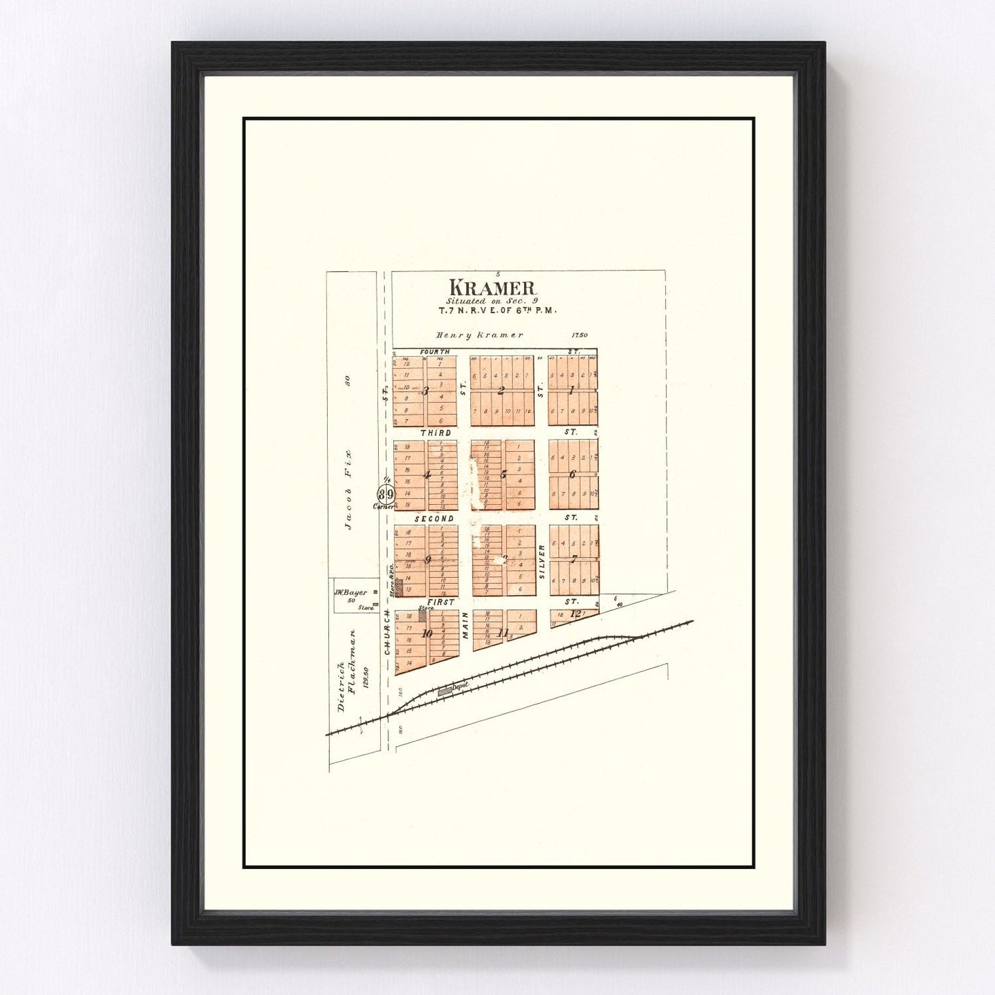 vintage map of Kramer, Nebraska, 1903