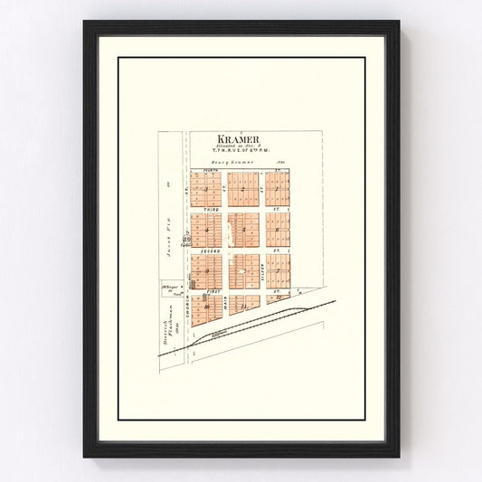 vintage map of Kramer, Nebraska, 1903