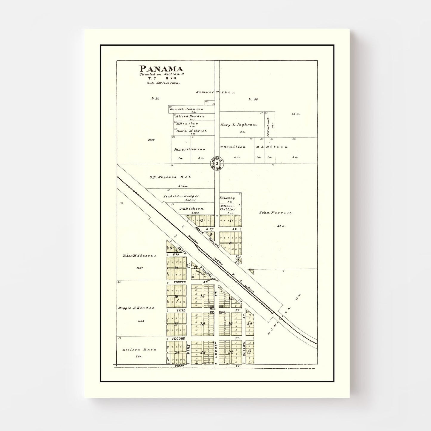 Vintage Map of Panama, Nebraska, 1903