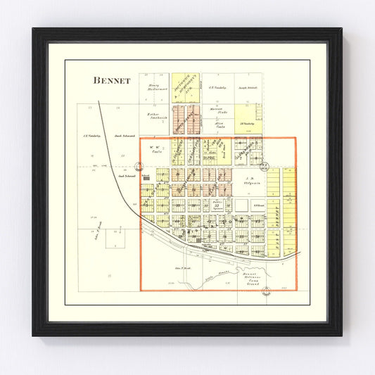 Vintage map of Bennet, Nebraska, 1903