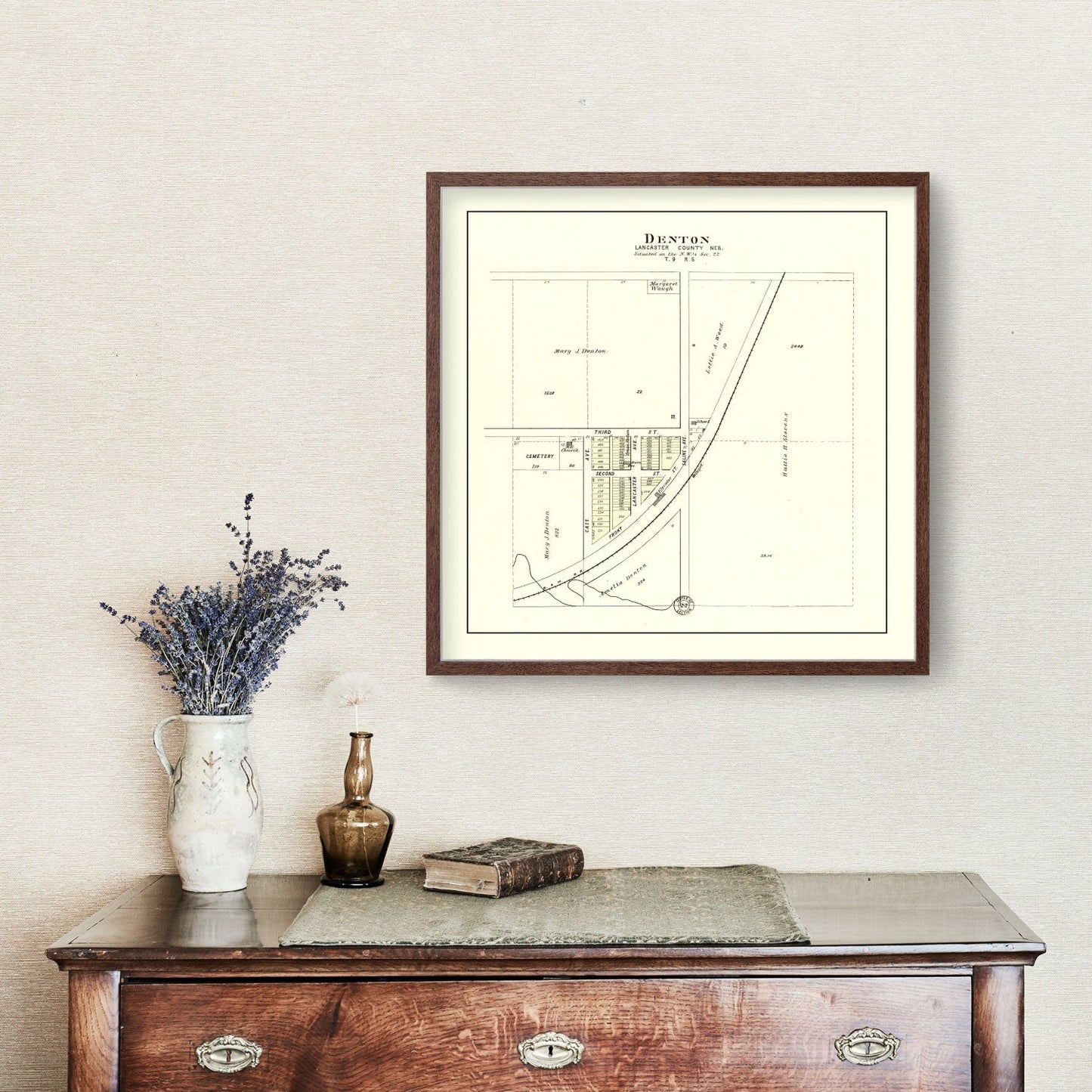Vintage Map of Denton, Nebraska, 1903