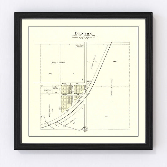 vintage map of Denton, Nebraska, 1903