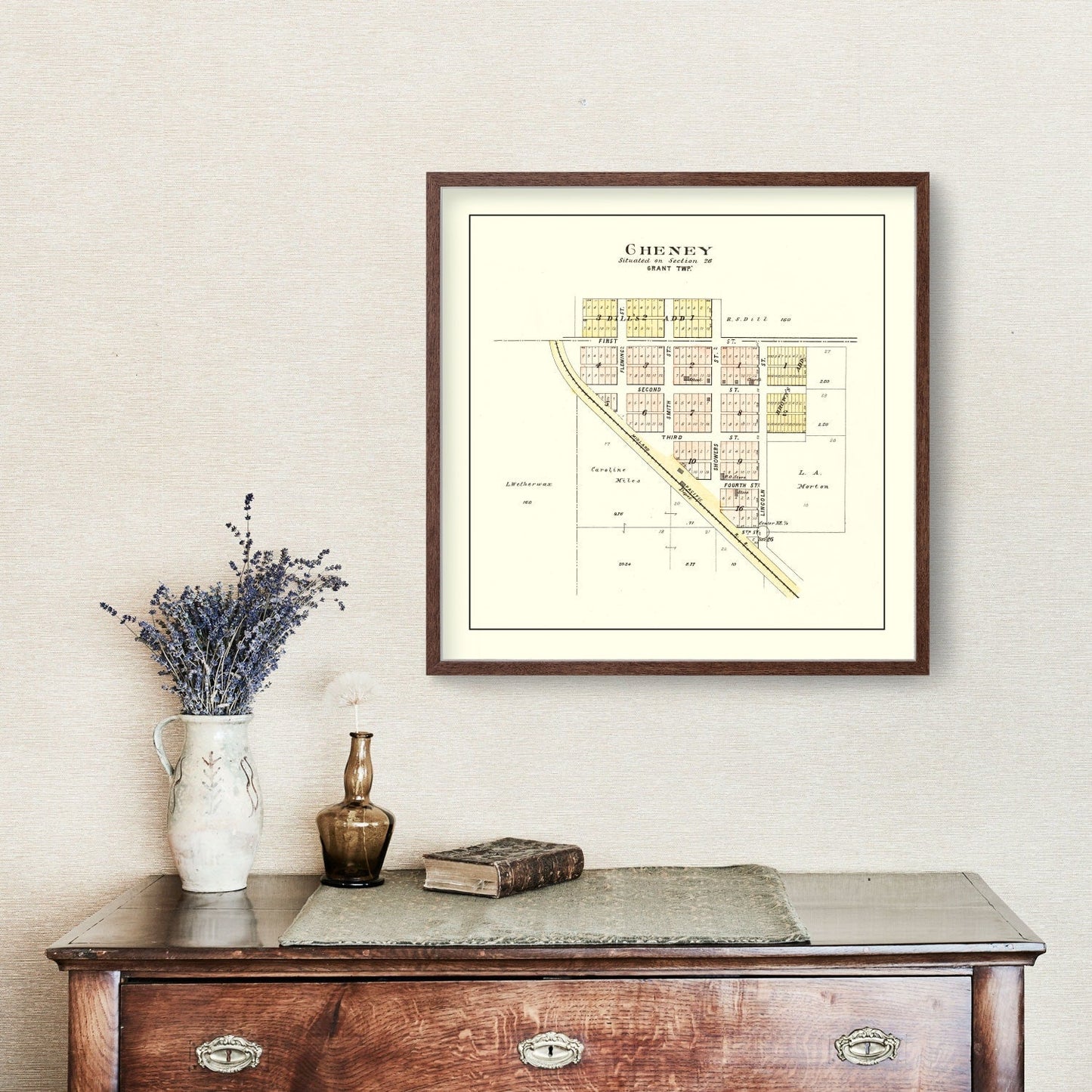 Vintage Map of Cheney, Nebraska, 1903