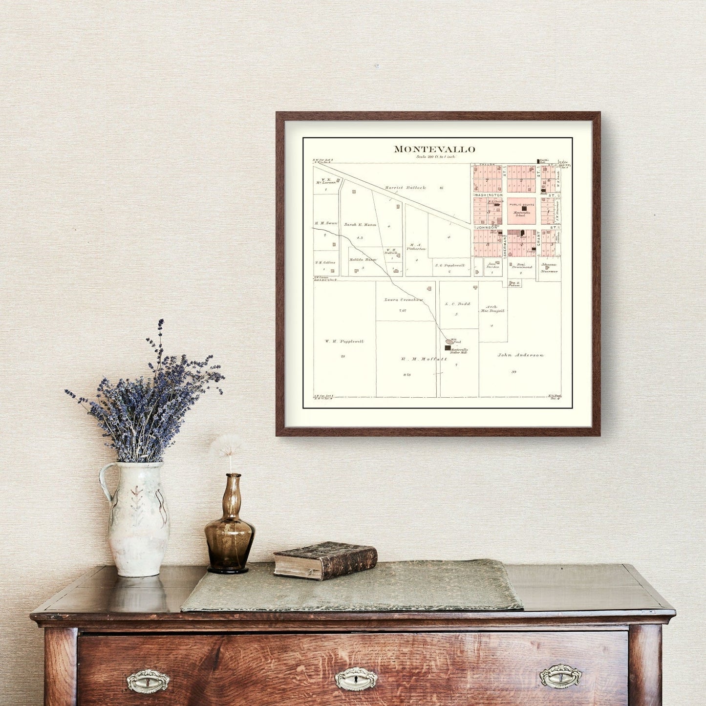 Vintage Map of Montevallo, Missouri, 1903