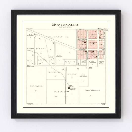 Vintage map of Montevallo, Vernon County, Missouri, 1903