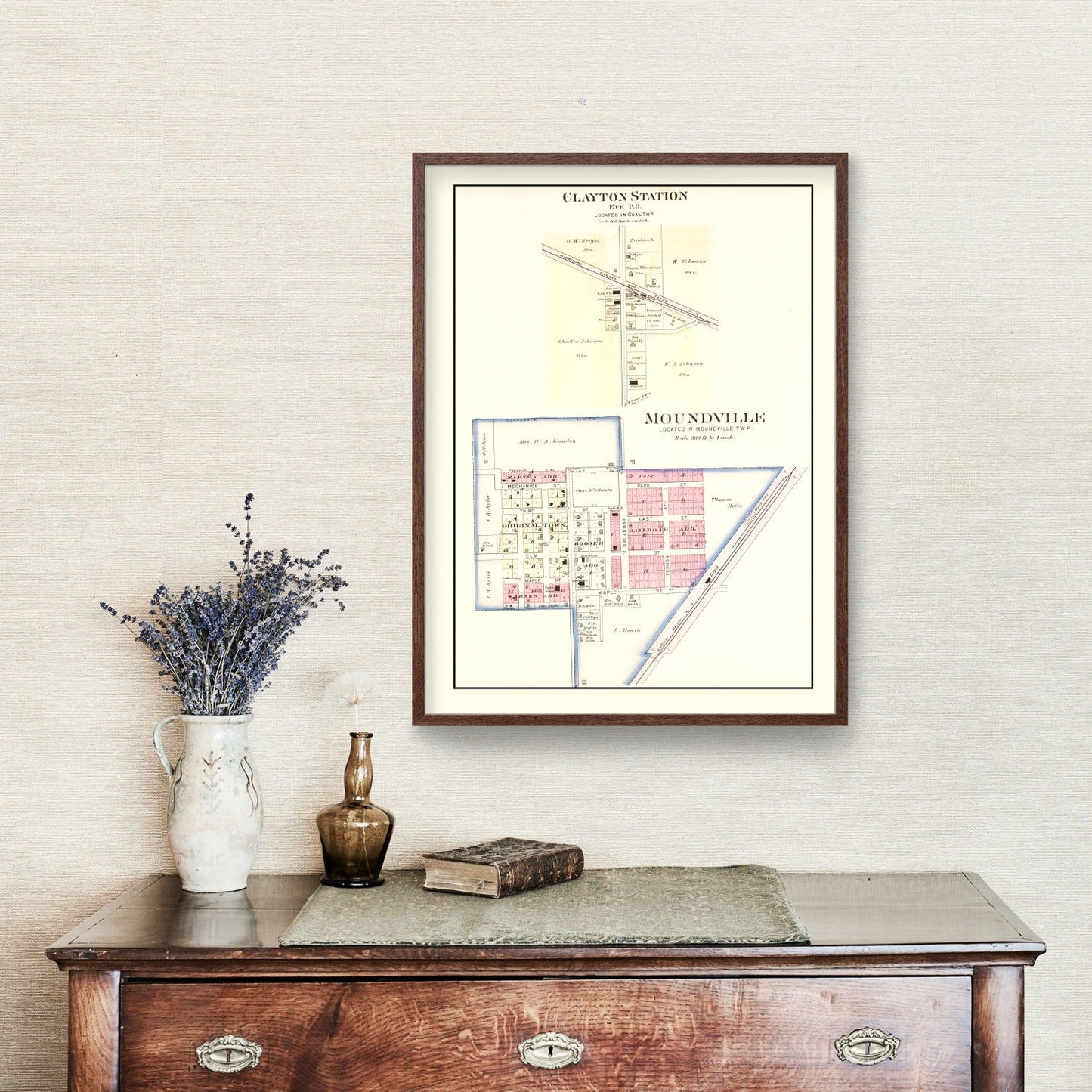 Vintage Map of Moundville, Missouri, 1903