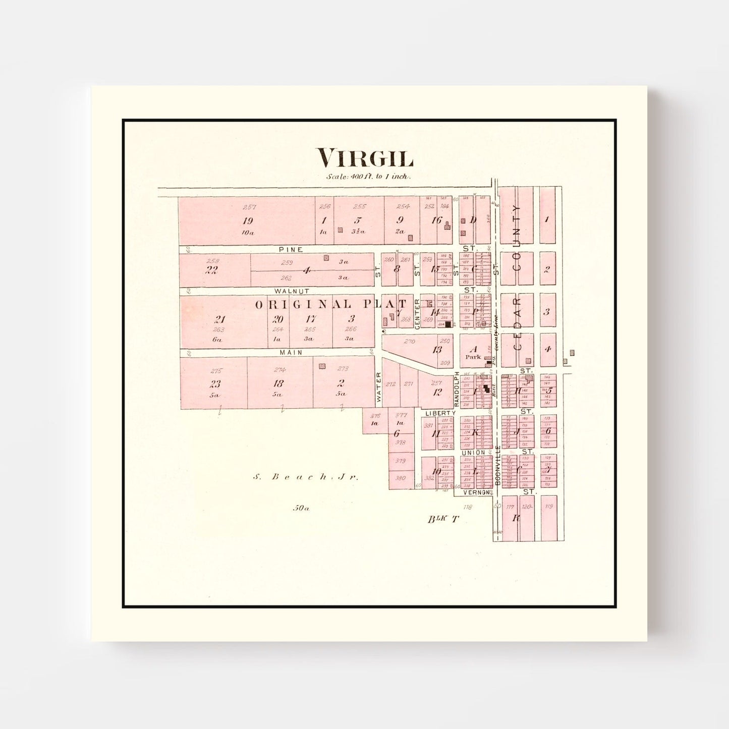 Vintage Map of Virgil, Vernon County, Missouri, 1903