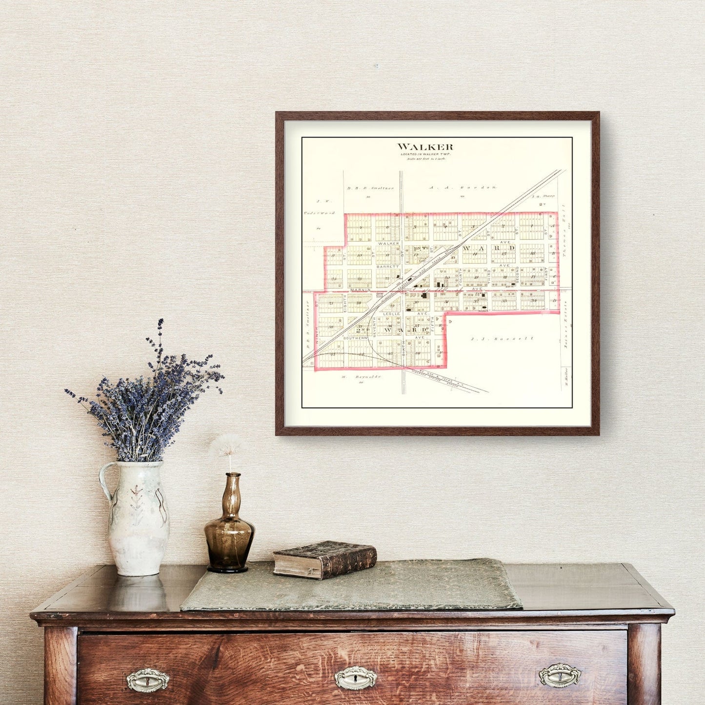 Vintage Map of Walker, Missouri 1903