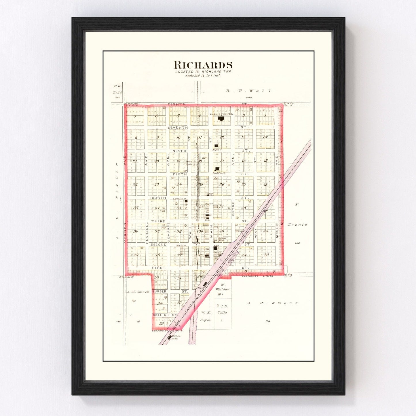 Vintage map of Richards, Missouri, 1903