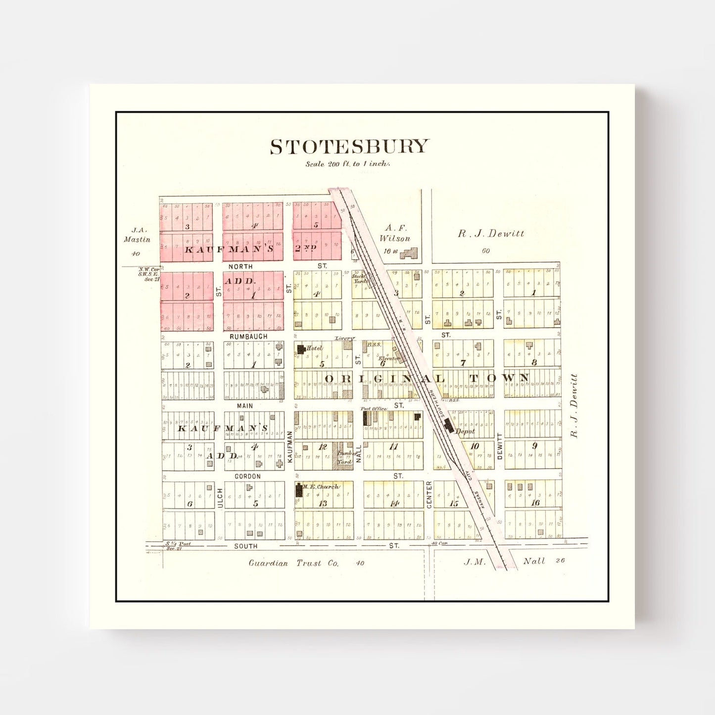 Vintage Map of Stotesbury, Missouri, 1903