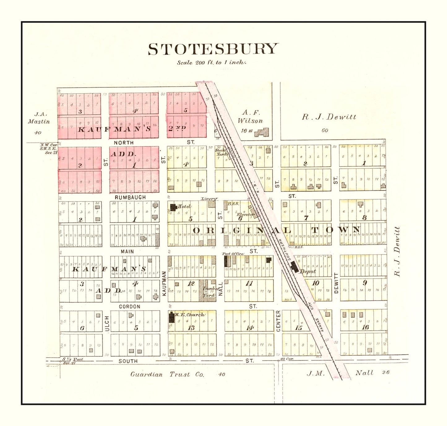 Vintage Map of Stotesbury, Missouri, 1903