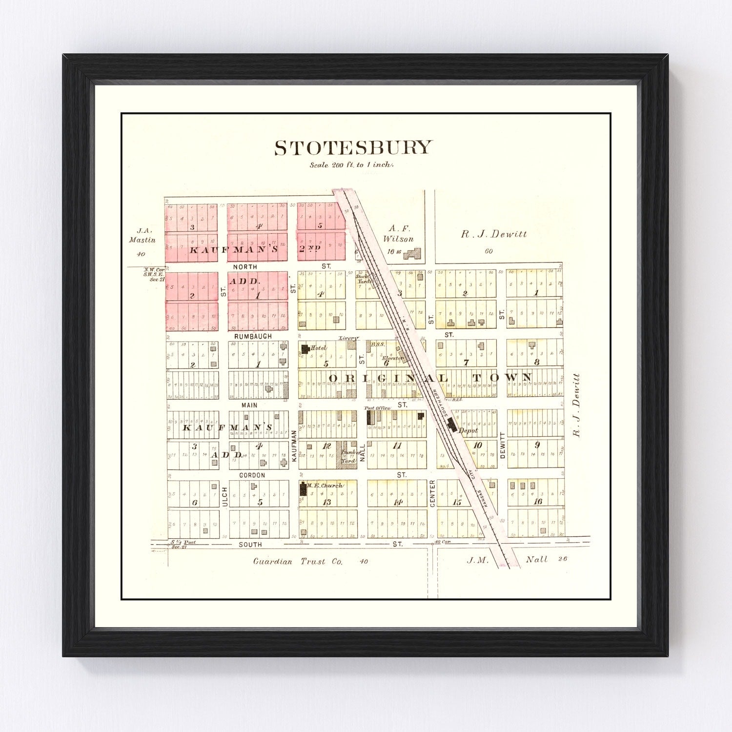 Vintage map of Stotesbury, Vernon County, Missouri, 1903