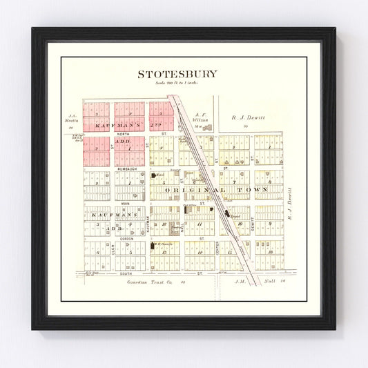 Vintage map of Stotesbury, Vernon County, Missouri, 1903