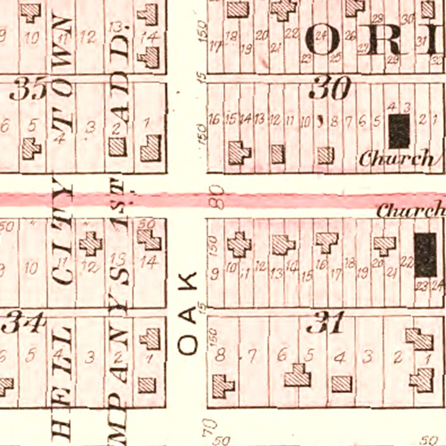 Vintage Map of Schell City, Missouri, 1903