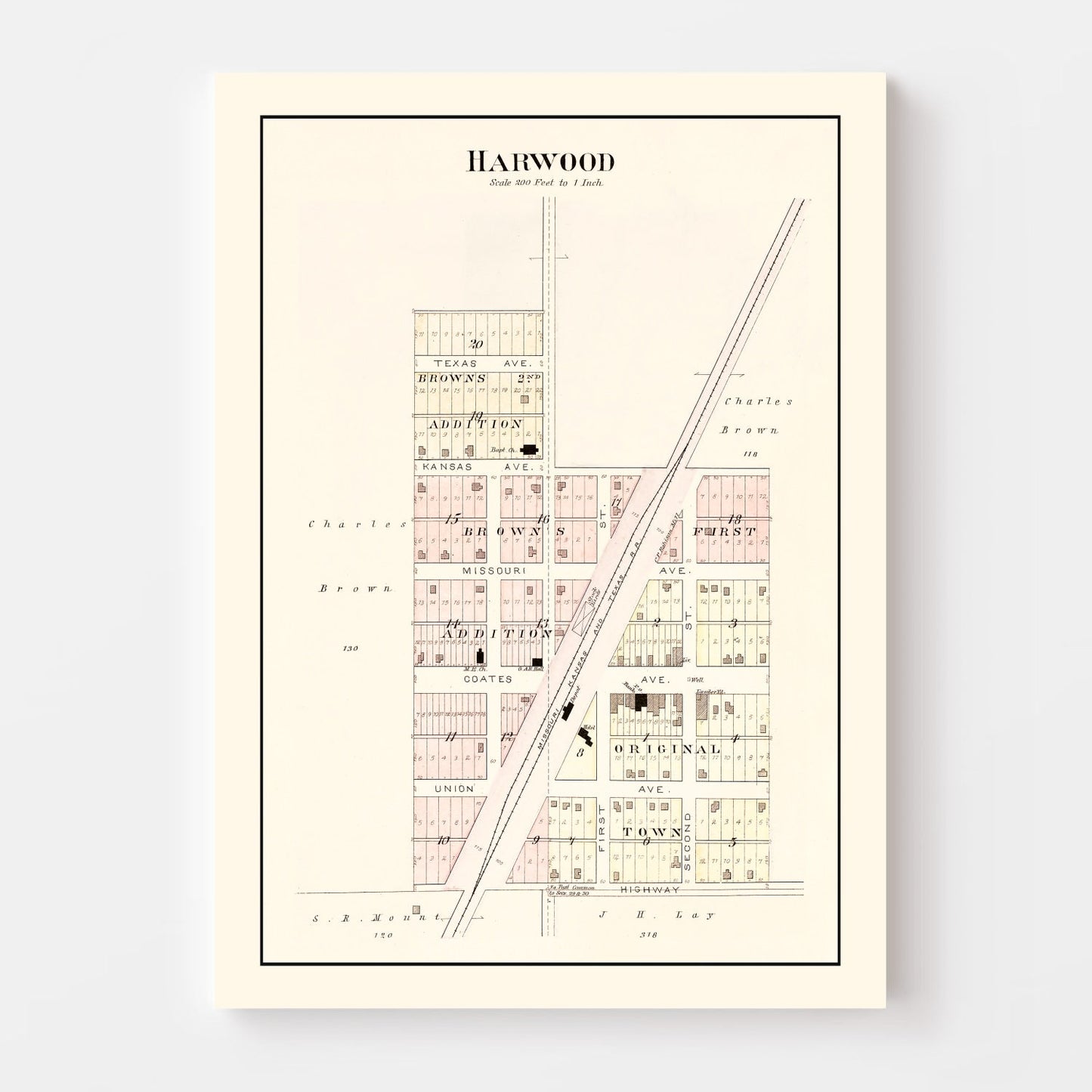 Vintage Map of Harwood, Missouri, 1903
