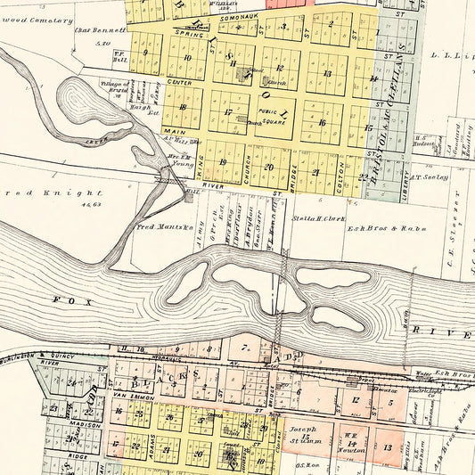 Vintage Map of Bristol, Illinois, 1903
