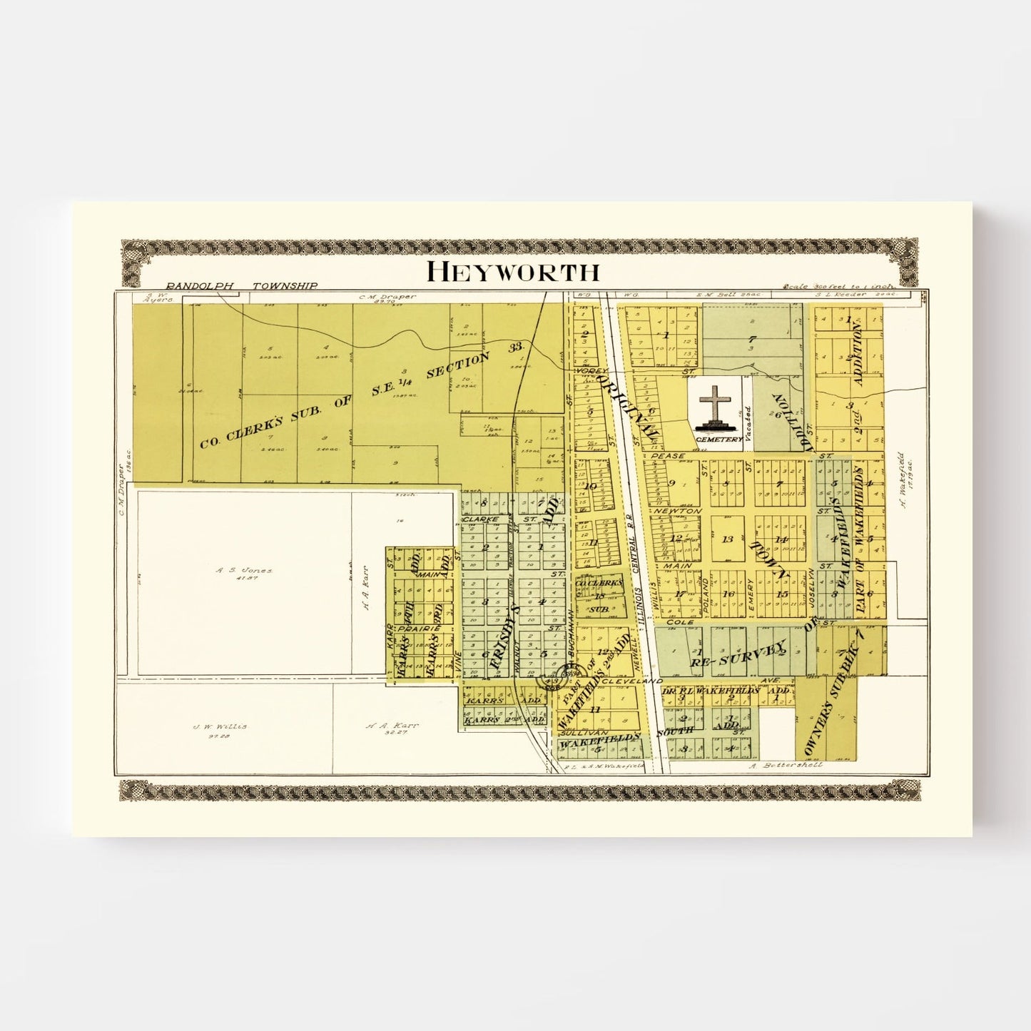 Vintage Map of Plano, Illinois, 1903