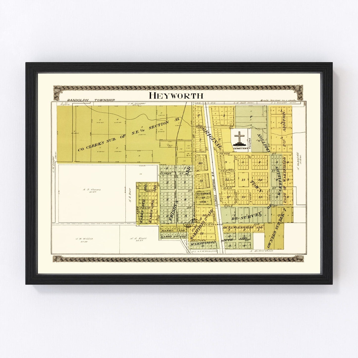 vintage map of Plano, Illinois, 1903