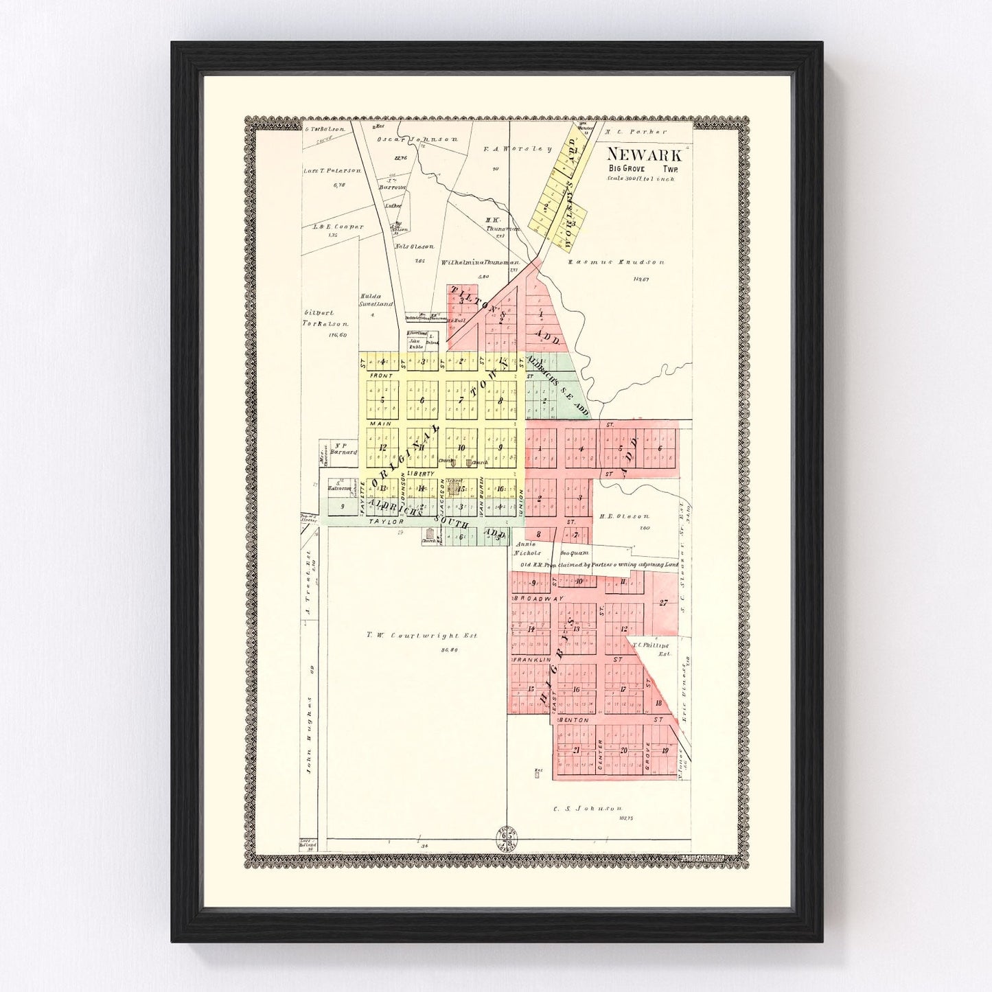 Vintage map of Newark, Kendall County, Illinois, 1903