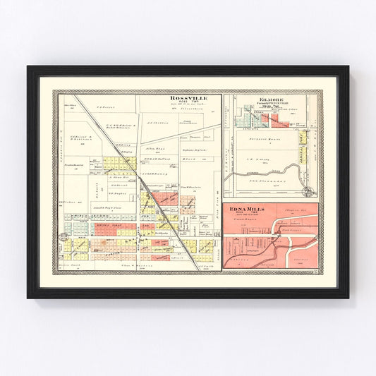 Vintage map of Rossville, Indiana, 1903