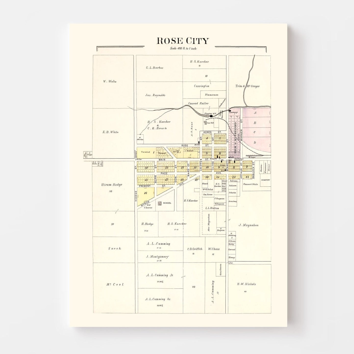 Vintage Map of Hill, Ogemaw County, Michigan, 1903
