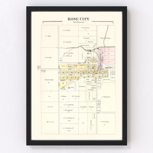 vintage map of Hill, Michigan, 1903