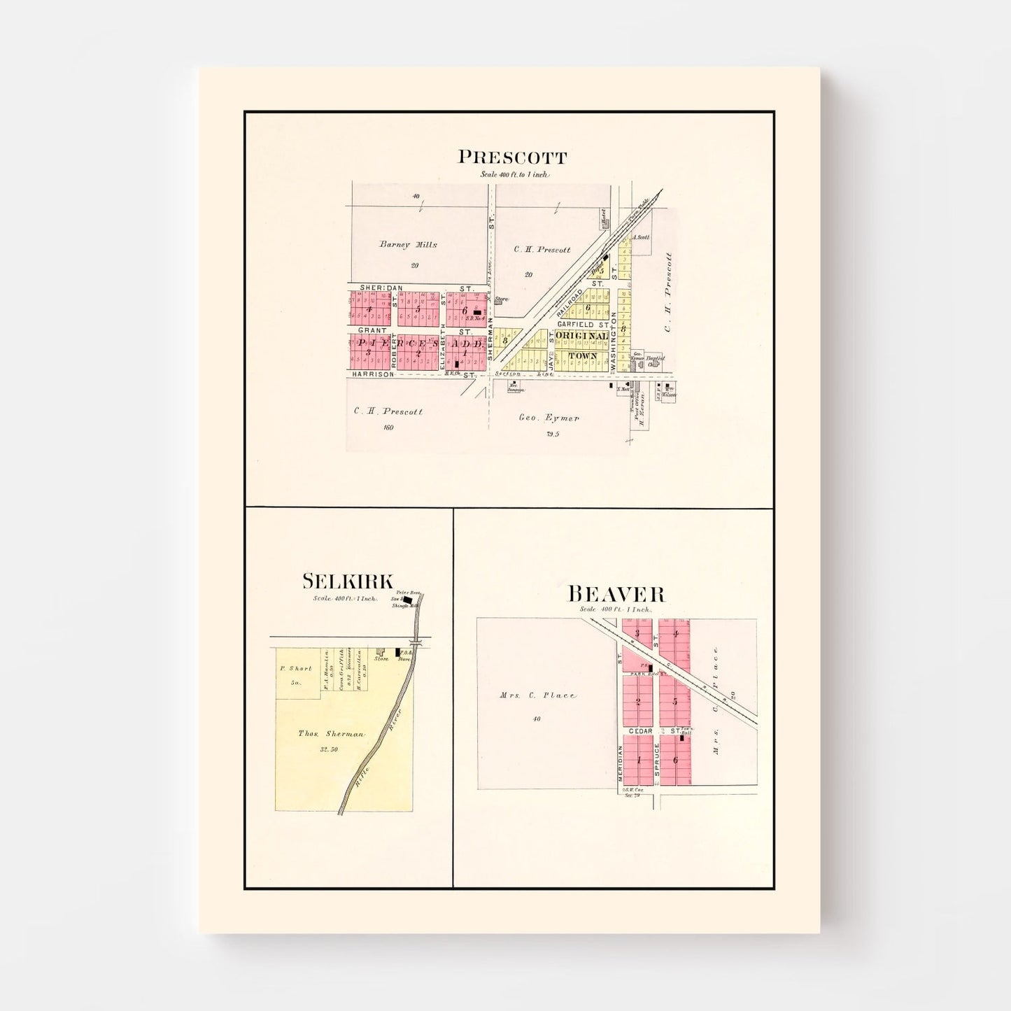 Vintage Map of West Branch, Michigan, 1903