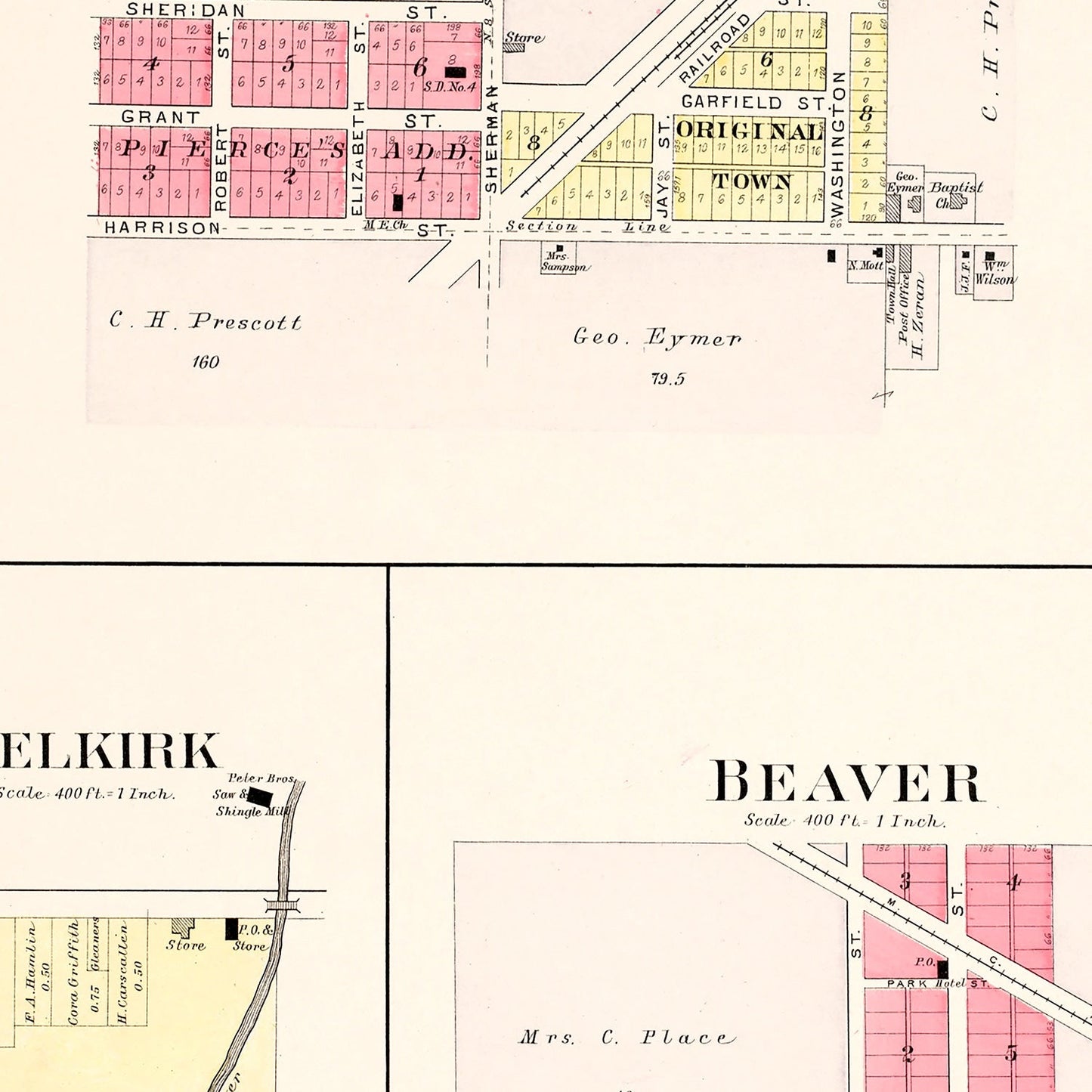 Vintage Map of West Branch, Michigan, 1903